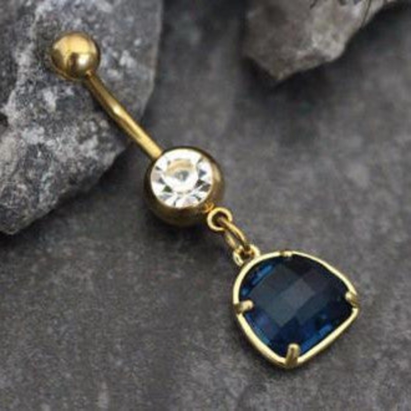 Precious Belly Button Ring in Lapis Lazuli
