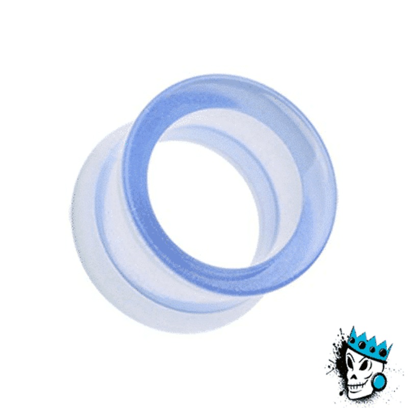 Semi Transparent Light Blue Acrylic Double Flare Tunnels (8 gauge – 5/8 inch) 8 g