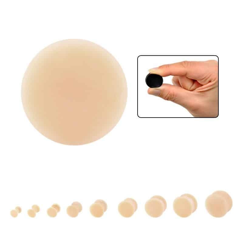 Skin Tone Silicone Plugs (6 gauge) 6 g