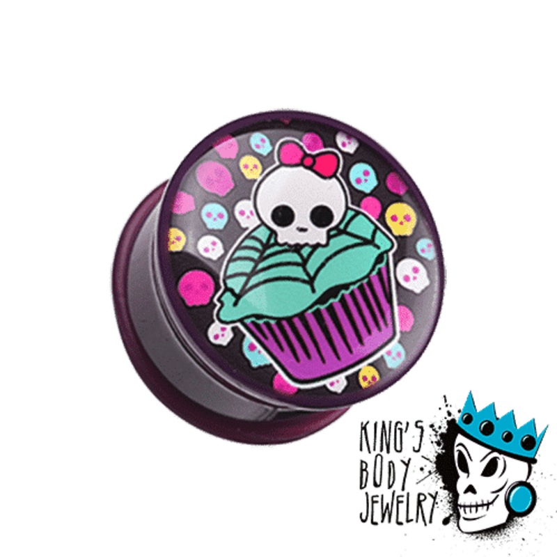 Skull Cupcake Plugs (2 gauge – 1 inch) 2 g