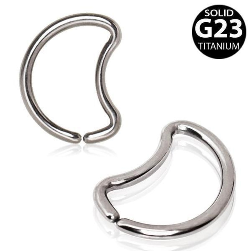 Titanium Crescent Ring 16G