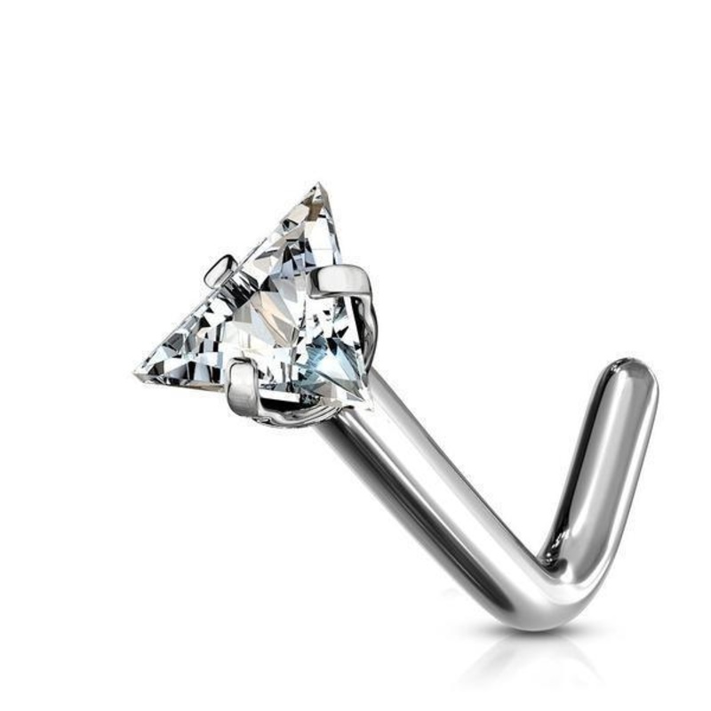 Titanium Prong Triangle Nose L Bend 20G 18G 20G