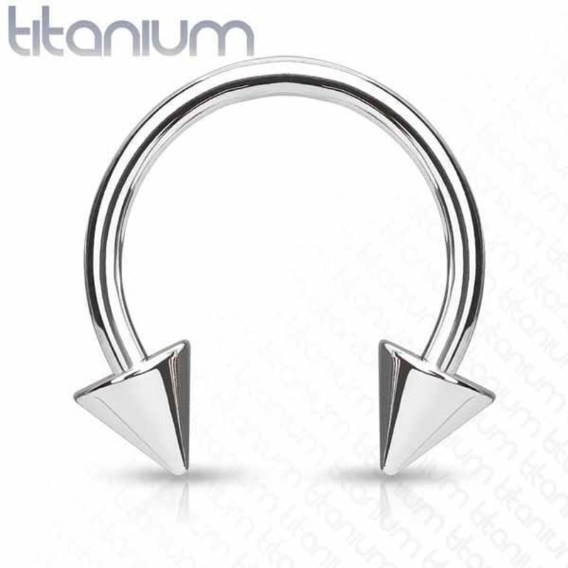 Titanium Spike Horseshoe 16G 14G 16G 8mm 3x3mm