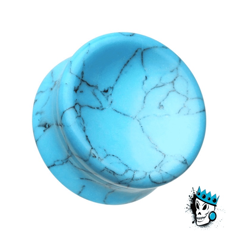 Turquoise Concave Stone Plugs (2 gauge – 1 inch) 2 g