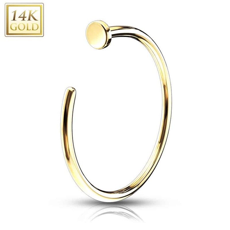 14 Karat Gold Nostril Ring (18 gauge – 20 gauge) 20 g 5/16″ Gold