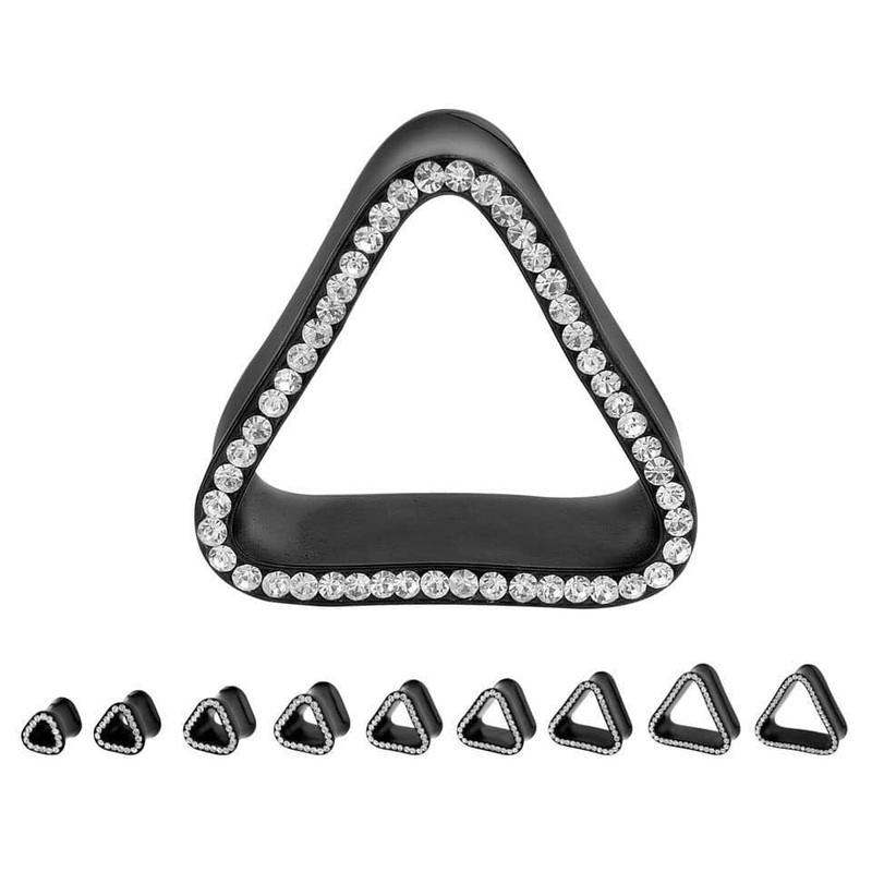 Black Bling Triangle Eyelets (7/16 inch – 1 inch) 7/16 inch