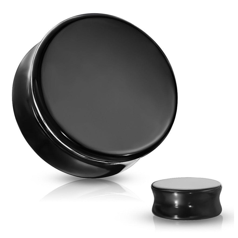Black Obsidian Stone Plug 4G-1″ 5mm(4G)