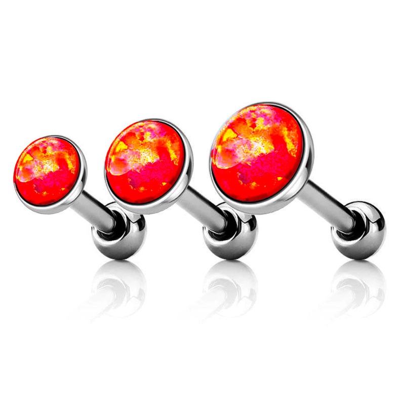 Dazzle Opal Ear Piercing in Fire Red Triple Piercing Set (5mm, 4mm, 3mm)