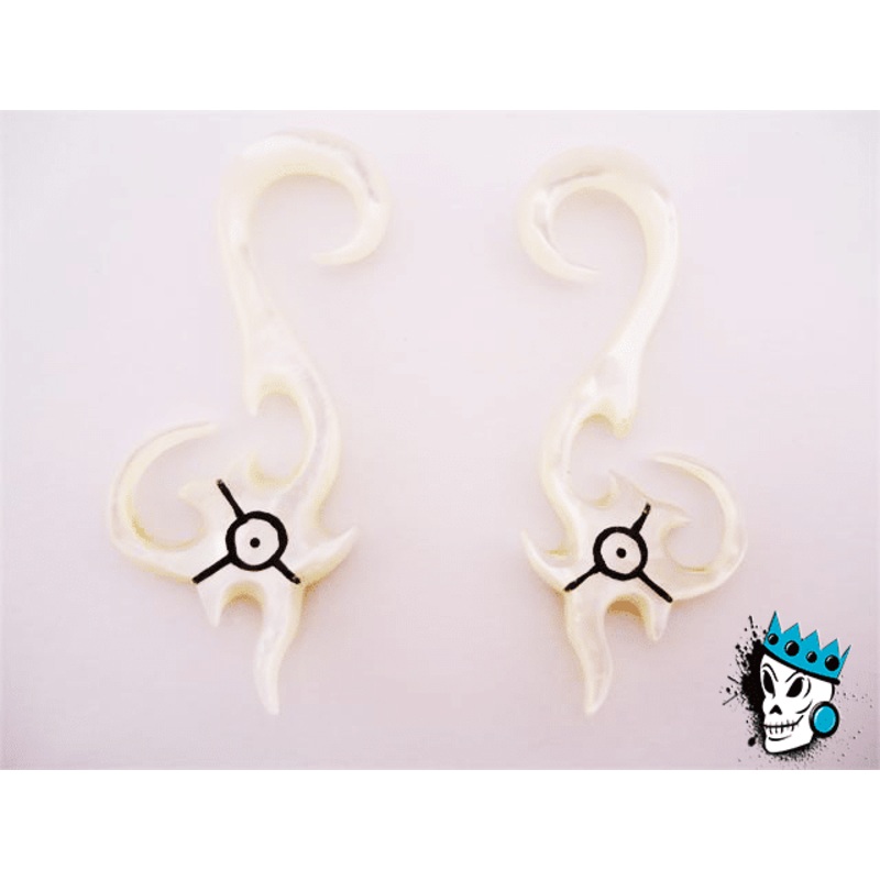 Diablo Organics Mother of Pearl Swan Hooks (8 gauge – 6 gauge) 8 g