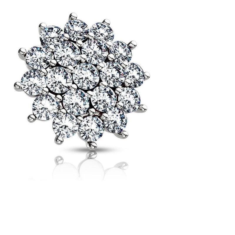 Gem Sunburst Dermal Top 14G Gold