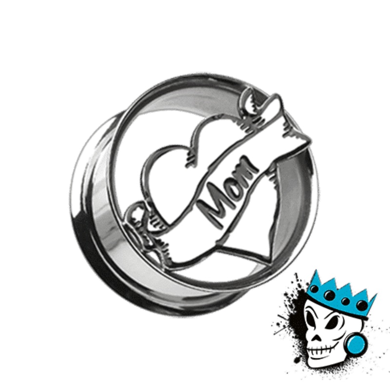 “Mom” Heart Plugs (2 gauge – 1 inch) 2 g