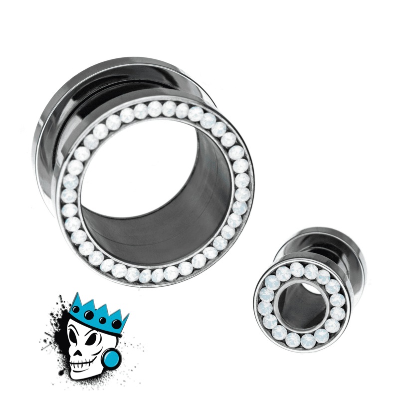 Opalescent Bling Flesh Tunnels (6 gauge – 1 inch) 6 g