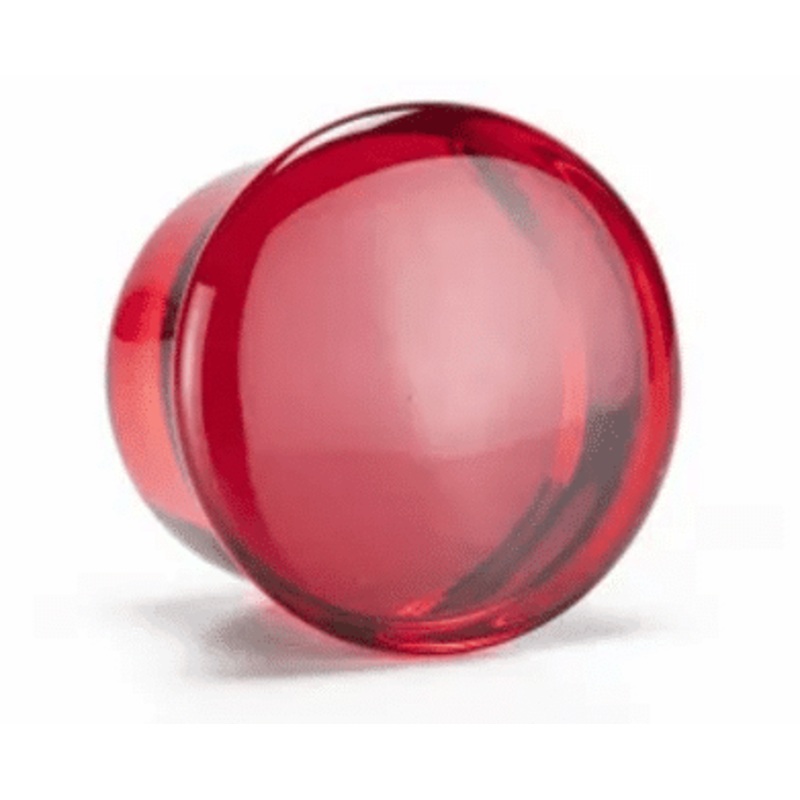 Red Single Flare Glass Plugs (8 gauge – 1 inch) 8 g