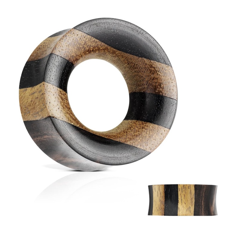 Striped Wood Tunnels (2 gauge – 1 inch) 2 g