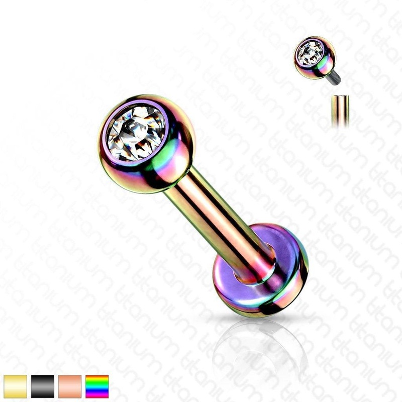 Titanium I.T. Gem Labret 6mm Black