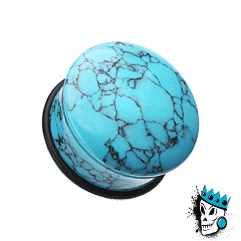 Turquoise Single Flare Stone Plugs (6 guage – 1 inch) 6 g