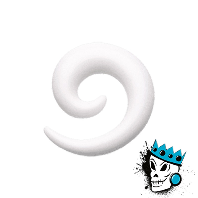 White Acrylic Simple Spirals (12 gauge – 3/4 inch) 12 g