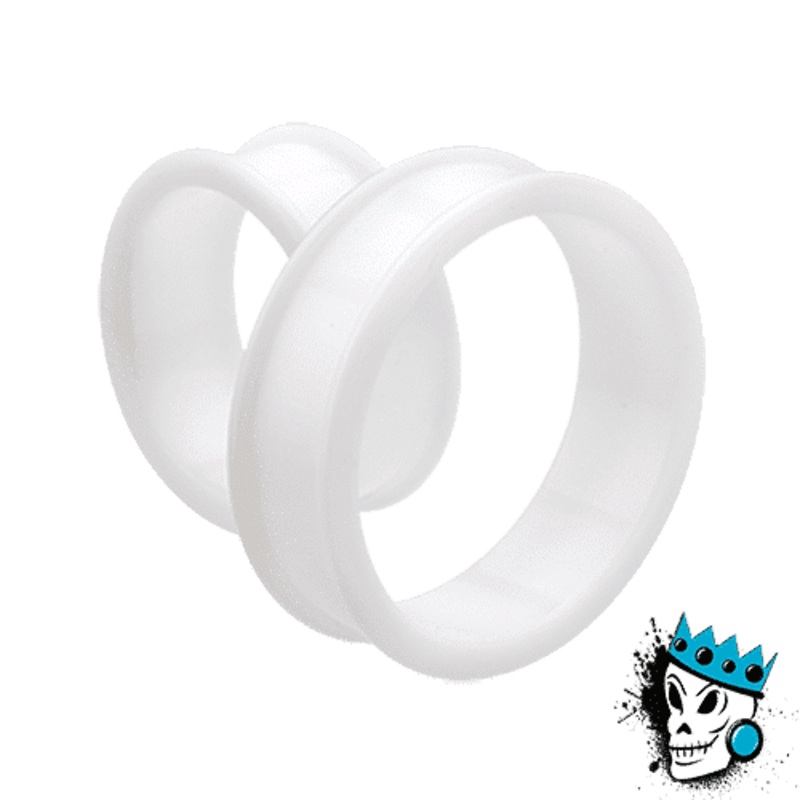 White Silicone Tunnels (6 gauge – 2 1/2 inch) 6 g