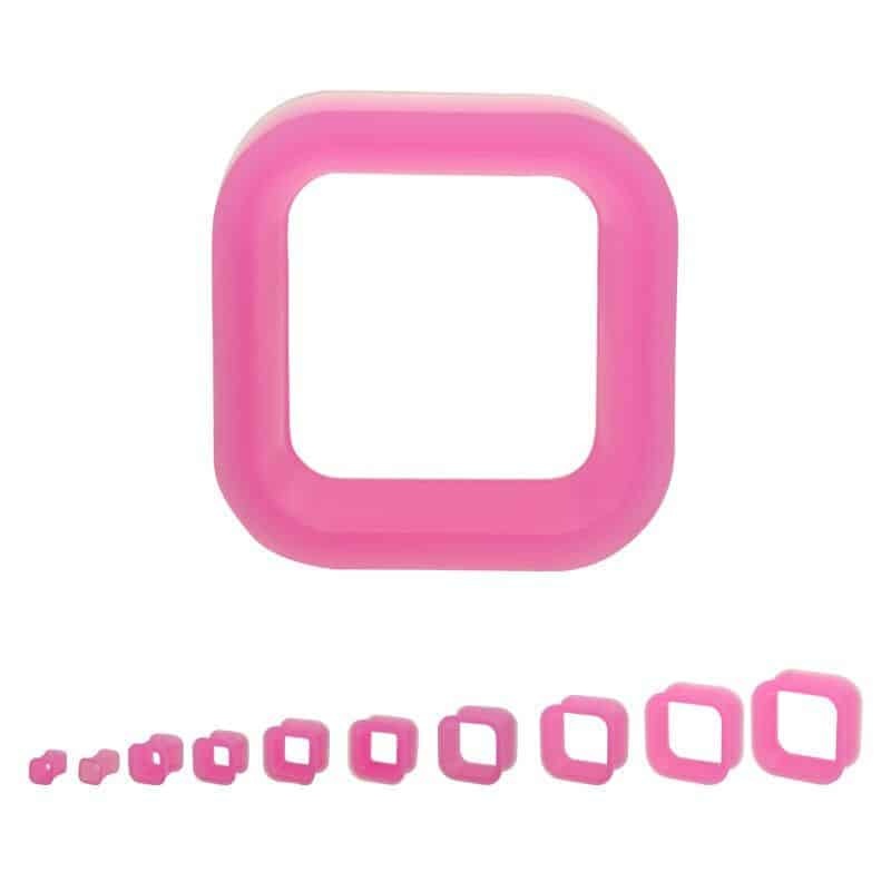 Amethyst Square Silicone Tunnels (2 gauge – 1 inch) 2 g