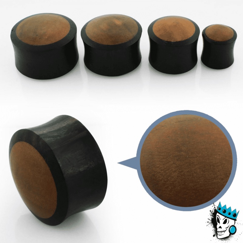 Black Areng with Teak Inlay Wood Plugs (6 gauge – 1 inch) 6 g