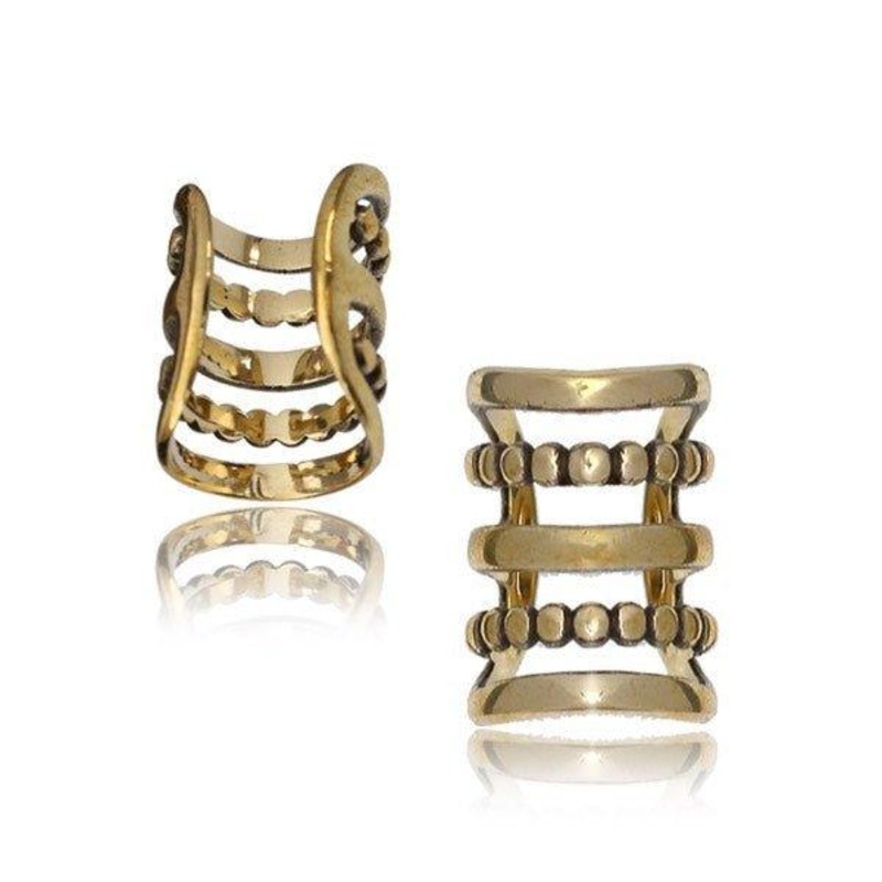 Brass Stacked Non-Piercing Ear Cuff