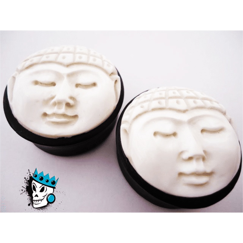 Carved Buddha Face Plugs (7/16 inch – 31 mm) 7/16 inch