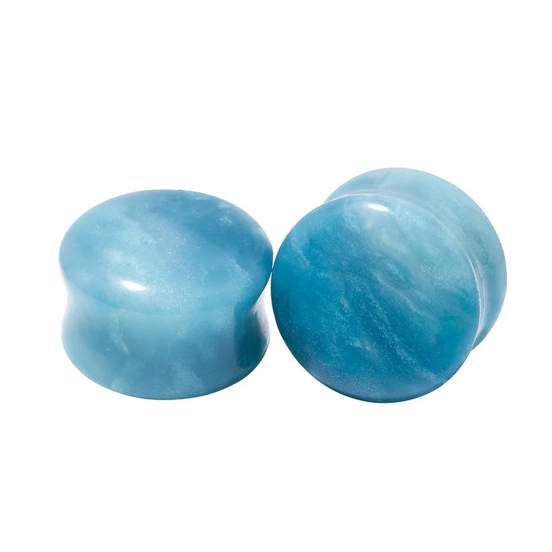 Diablo Organics Amazonite Stone Plugs (8 gauge – 1 inch) 8 g