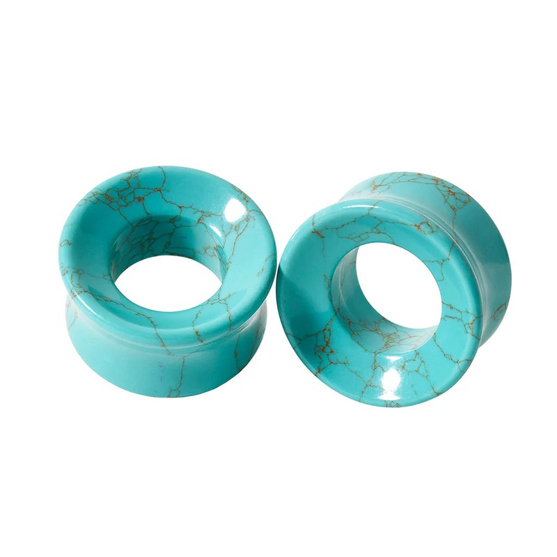 Diablo Organics Turquoise Concave Stone Eyelets (00 gauge – 1 inch) 00 g