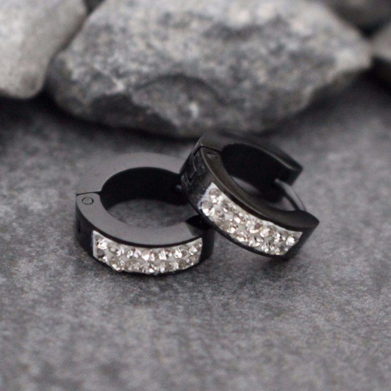 Draconia Black Hoop Earrings