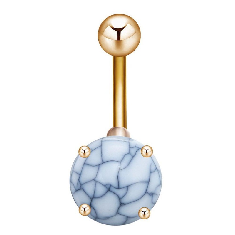 Gemstone Belly Button Ring Stud Howlite