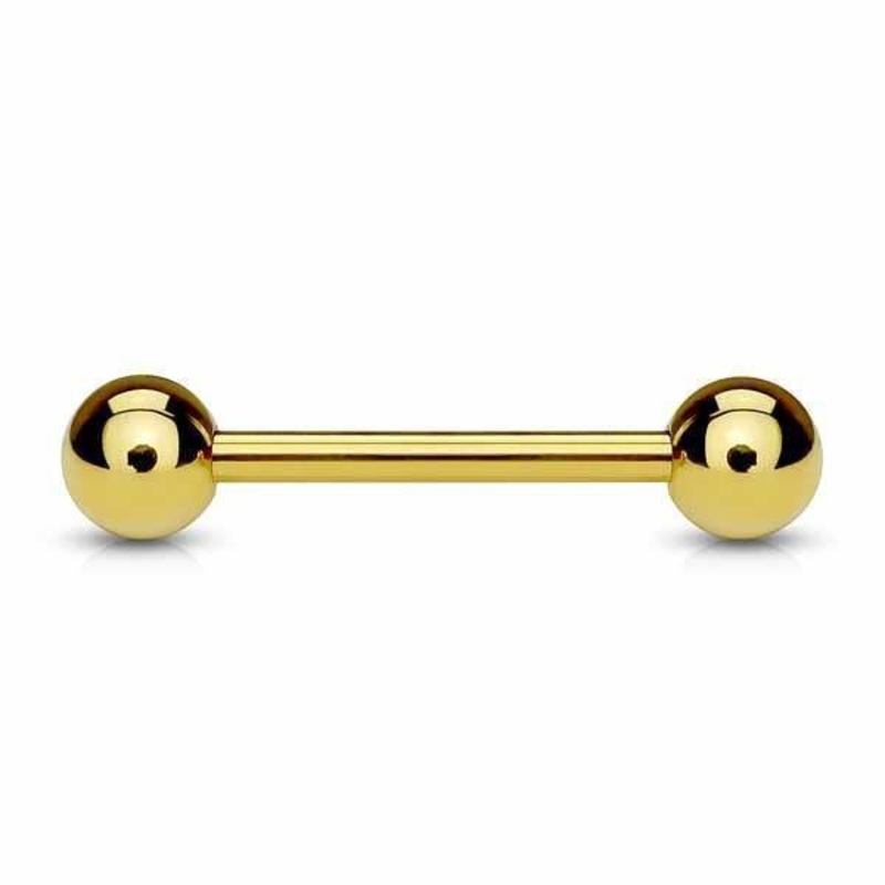 Gold IP Barbell 16G 14G 16G 6mm 3mm
