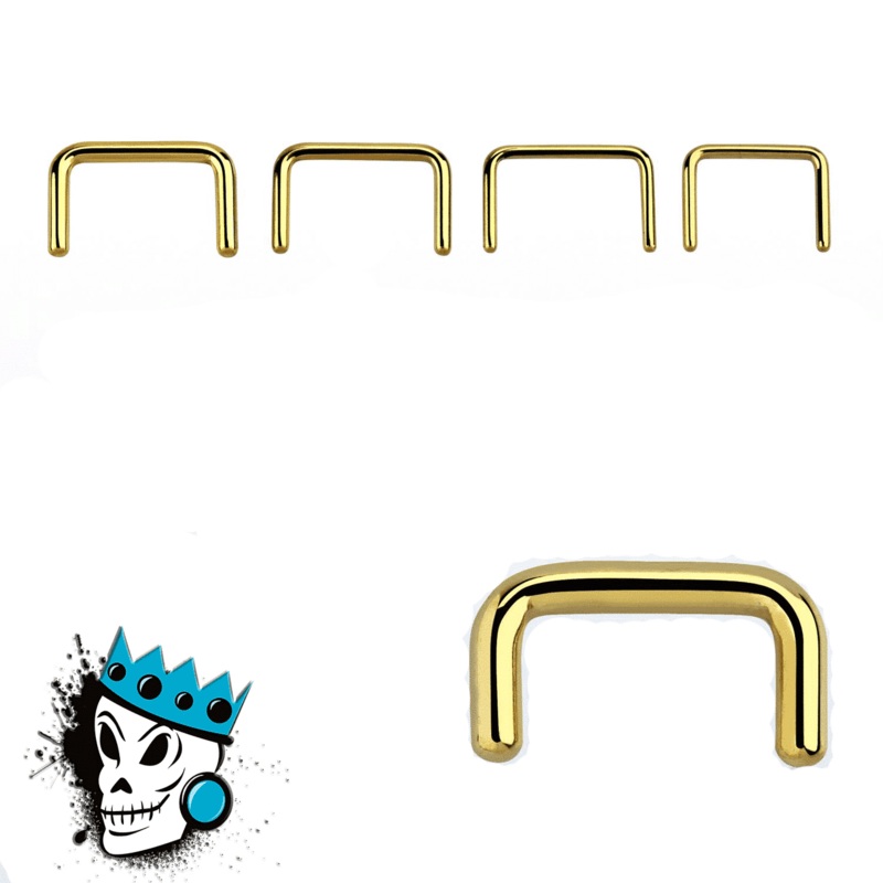 Gold Steel Septum Retainers (14 gauge – 8 gauge) 14 g