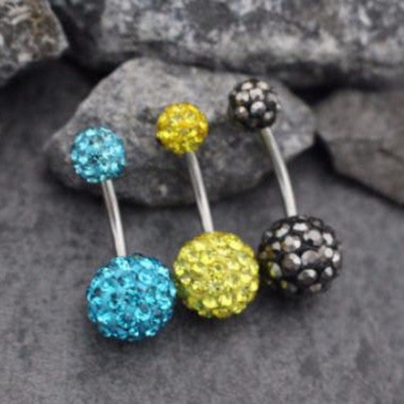 Lola Swarovski Crystal Ferido Ball Belly Stud Yellow