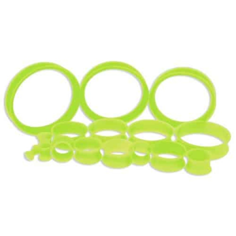Neon Silicone Thin Tunnels (6 gauge – 2 inch) 6 g