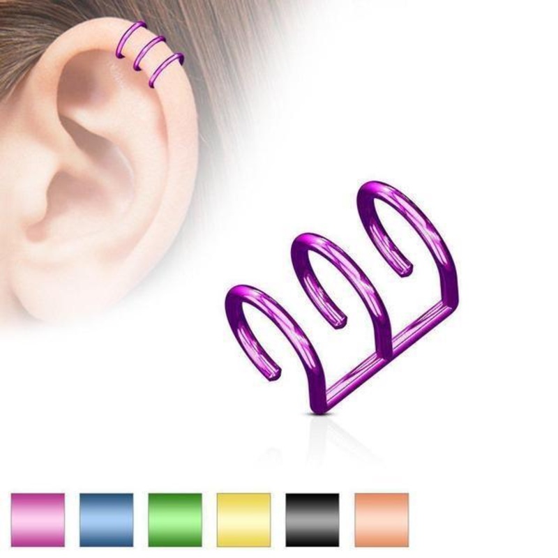 Non-Piercing Triple Ring Blue