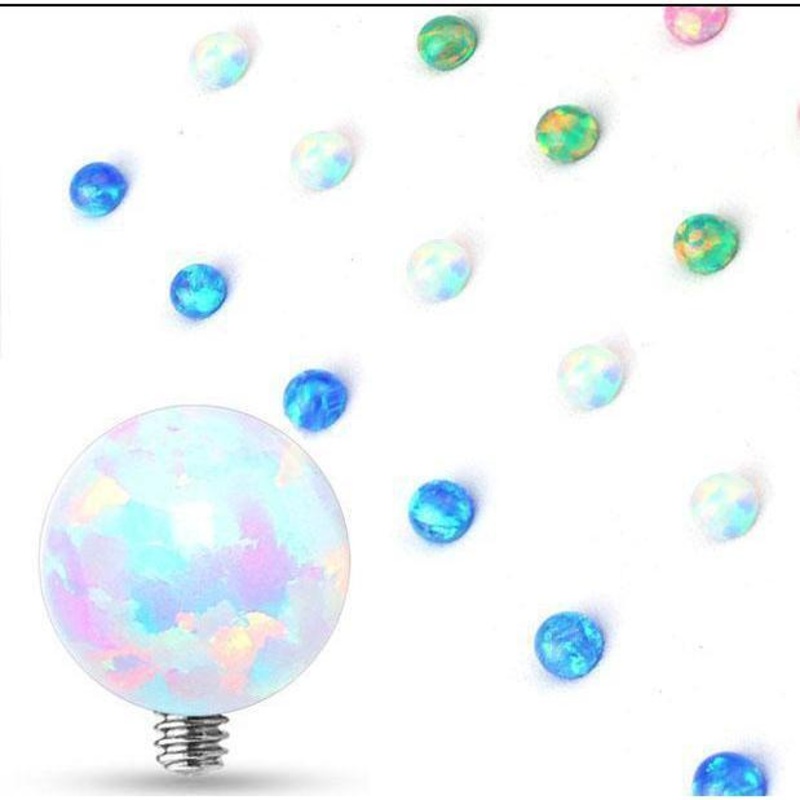 Opal Ball Dermal Top 14G Pink