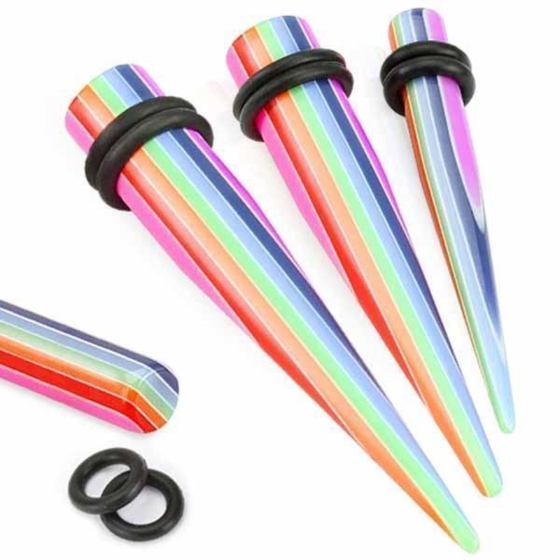 Pride Rainbow Taper 10G-0G 4mm(6G)