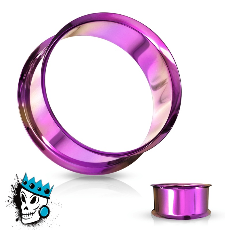Purple Steel Double Flare Tunnels (12 gauge – 1 inch) 12 g