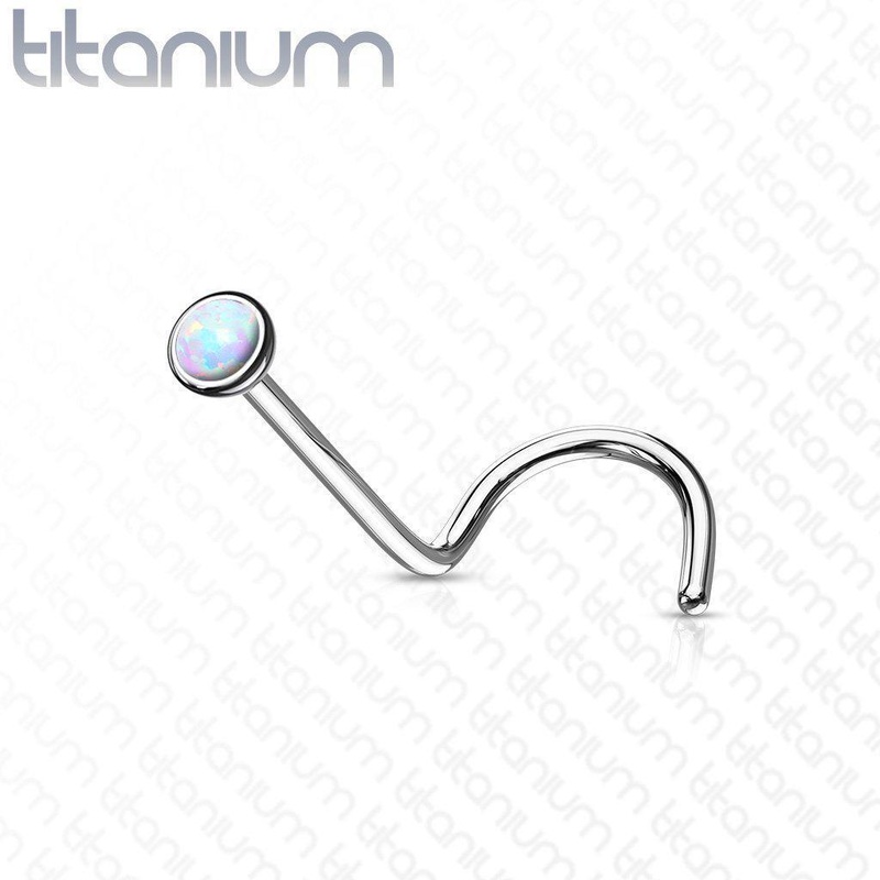 Titanium Bezel Opal Nose Screw 20G 18G 20G 2mm