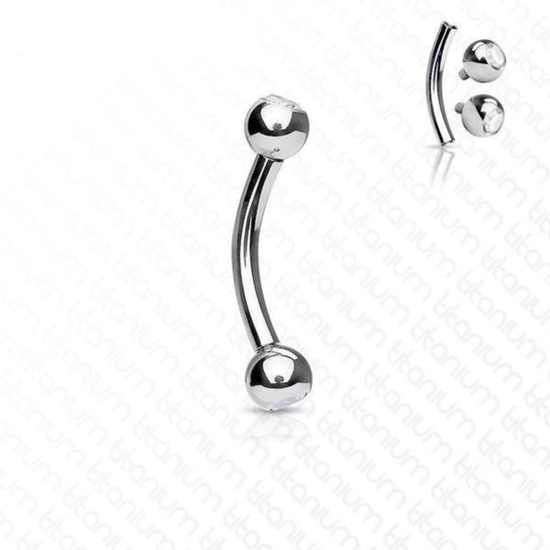 Titanium Gem I.T. Curve 16G 14G 16G 6mm 3mm