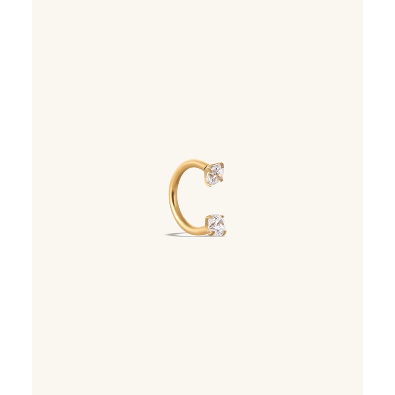 Titanium Gems Horseshoe Ring Gold 8mm