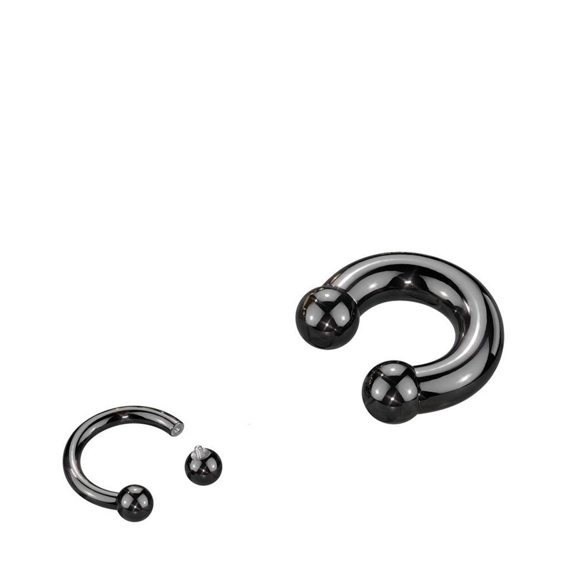 Titanium I.T. Black Horseshoe 18G 8mm 3mm