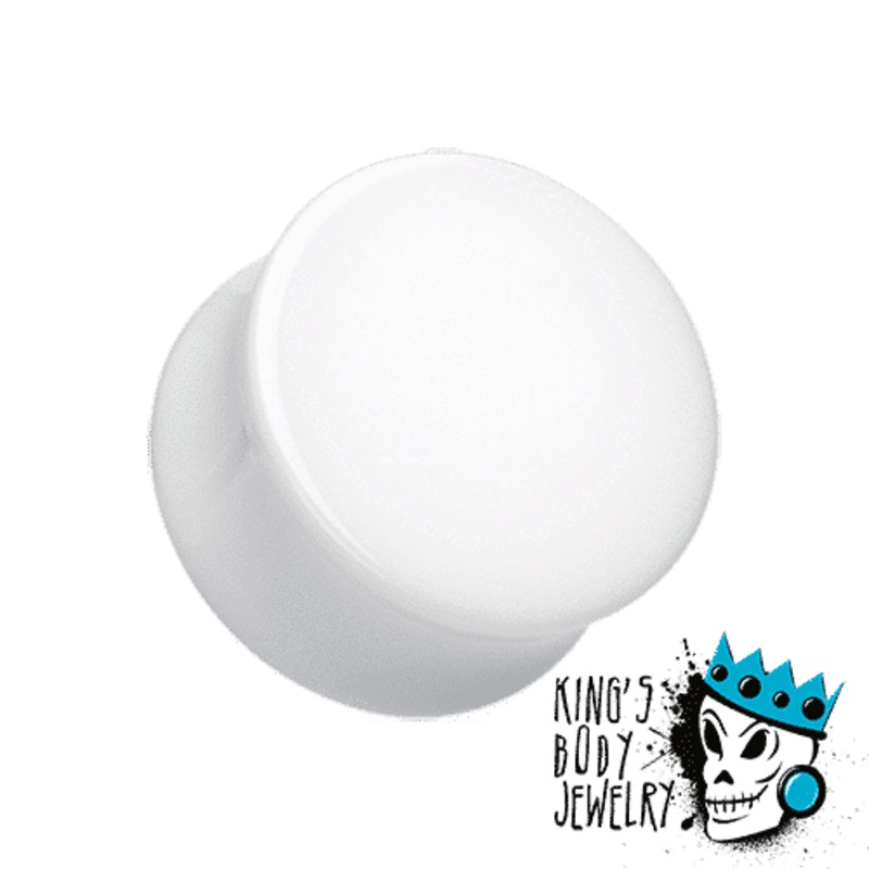 White Acrylic Double Flare Plugs (10 gauge – 2 inch) 10 g