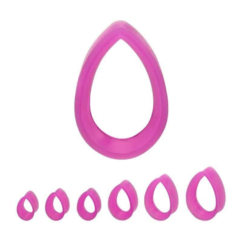 Amethyst Teardrop Silicone Tunnels (1/2 inch – 1 inch) 1/2 inch