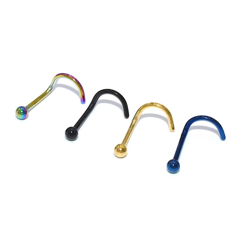 Anodized Steel Nostril Screw (20 gauge) 20 g Black