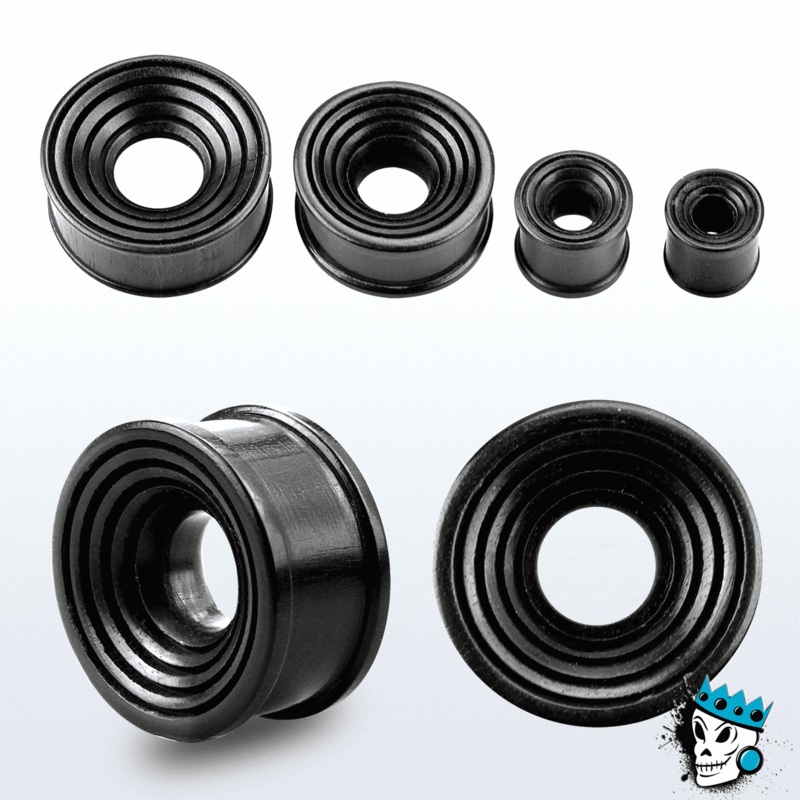 Black Areng Rifled Wood Double Flare Tunnels (2 gauge – 1 inch) 2 g