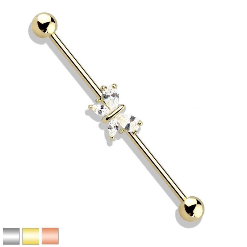 Butterfly Industrial 14G 38mm Gold