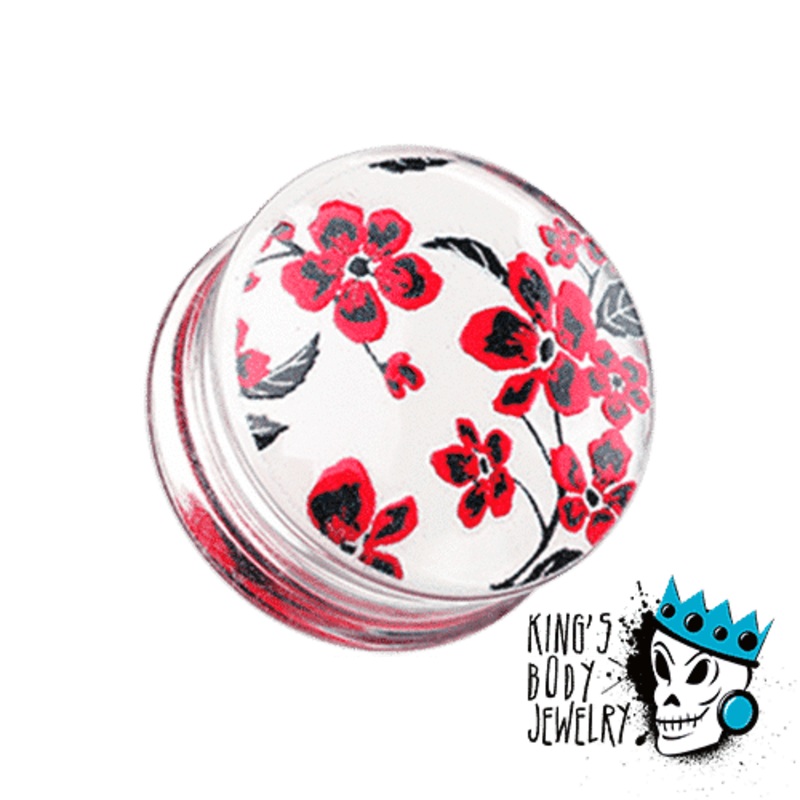 Clear Cherry Blossom Plugs (2 gauge – 1 inch) 0 g