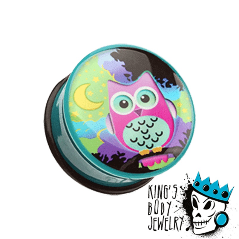 Colorful Owl Plugs (2 gauge – 1 inch) 2 g