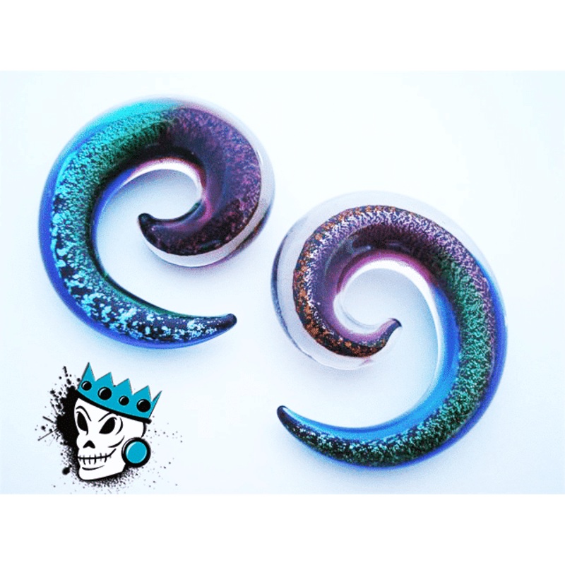 Dichroic Glass Spirals (8 gauge – 5/8 inch) 8 g